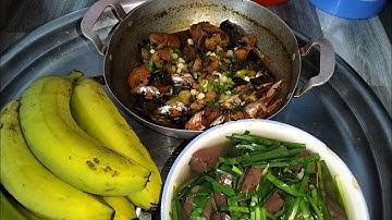 Bữa Cơm Quê Cá Ngát Kho Tiêu Ăn Với Canh Hẹ Và Chuối Chín #buacomquenha