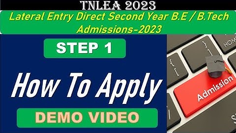 How to Apply Demo Video || Lateral Entry B.E / B.Tech Admissions-2023 || Info Camp