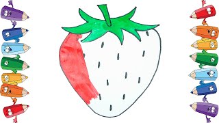 Strawberry We draw and paint Клубника Рисуем и раскрашиваем