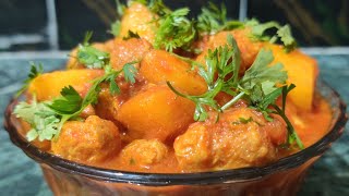 Meal Maker Aloo Tomato Curry | Soya Aloo Tomato Curry | Meal Maker Curry | Meal Maker Gravy