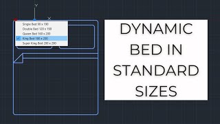 Dynamic Blocks - Bed In Standard Sizes - Autocad For Beginners