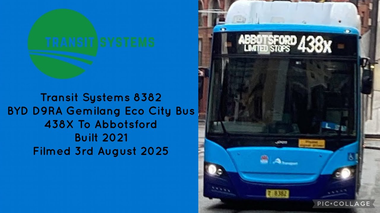 Transit Systems (8382) BYD D9RA Gemilang Eco City Bus 438X To Abbotsford 