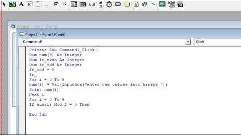 Find the Frequency of even and odd numbers  by using Visual basic