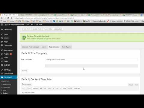 CSV 2 POST - Default Content Template Panel