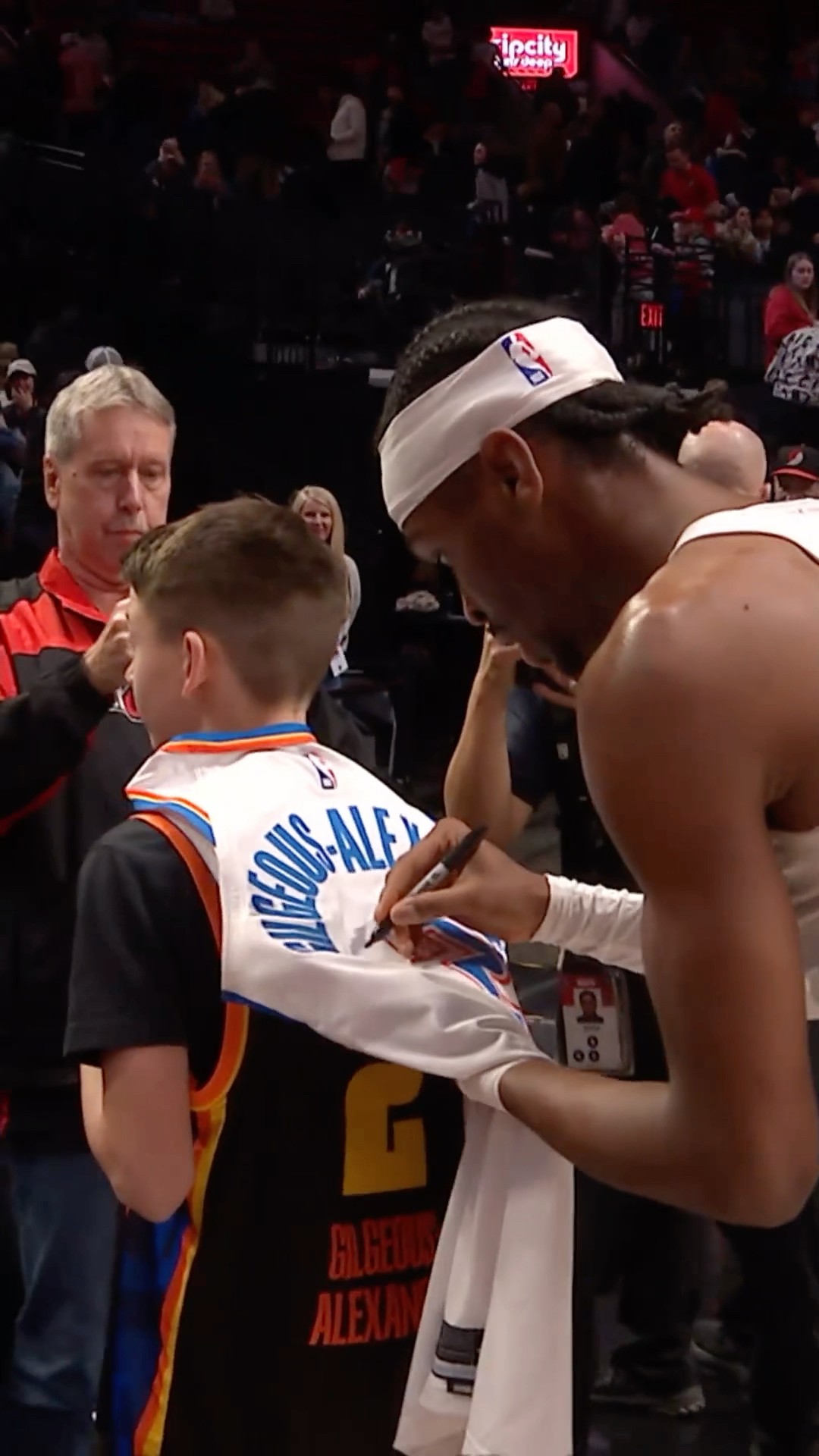 Shai fulfilled his promise to give his jersey to Joseph for his 12th birthday!