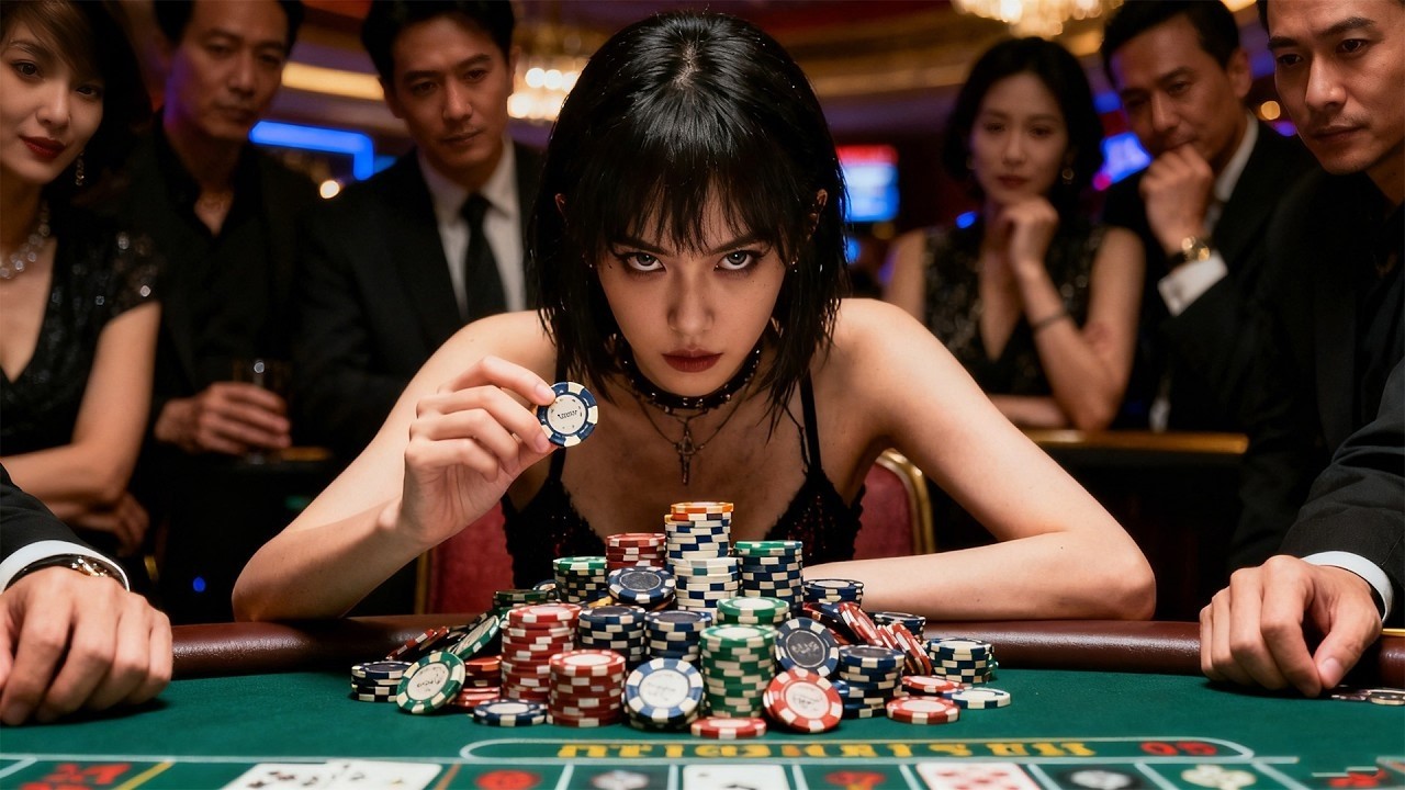 惡霸出千快如閃電，未料眼前柔弱少女竟是賭術高手，一局讓他輸得精光！#賭場 #荷里活有個大老千