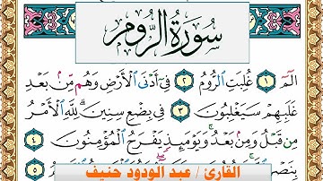 سورة الروم عبد الودود حنيف Surah Al Rom  Abd Al Wadood Haneef برواية حفص عن عاصم