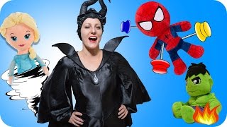 Maleficent Voodoo Prank Vs Spiderman Frozen Elsa Hulk - Fun Superheroes Movie In Real Life Irl