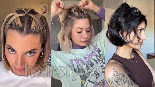 beautiful and easy hairstyles to style your hair quickly if you have short hair |fashion girls