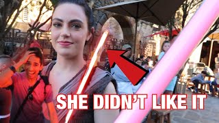 I SHOWED REY MY NEW LIGHTSABER IN GALAXY'S EDGE *REY DIDN’T LIKE IT*