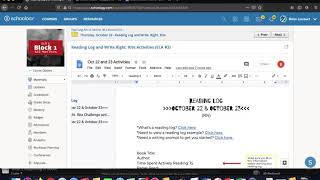 Reading Log and Write. Right. Rite. Demo