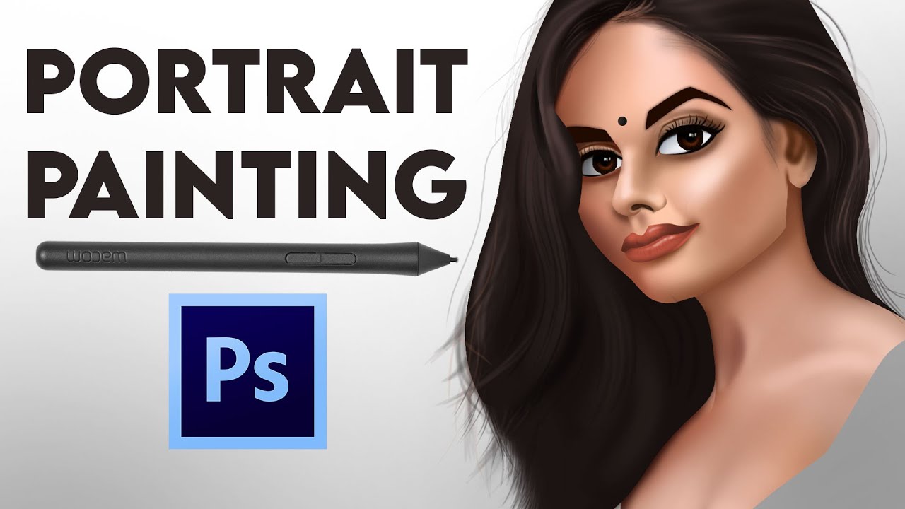 Photoshop l How to Digital portrait painting in photoshop - YouTube