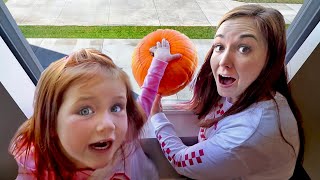 MYSTERY PUMPKIN DROP TEST!! Adleys Hidden Challenges we Smash by Dropping from 45ft (what's inside)