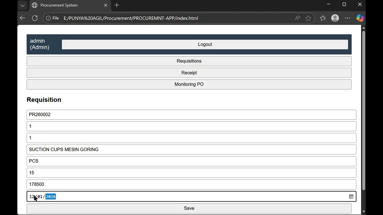 RUNNING WEBSITE PROCURMENT