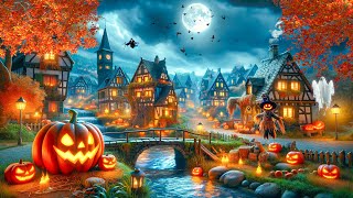 Autumn Village Halloween Ambience 👻 Scary Sound Halloween 🎃 Best Halloween Music 2024