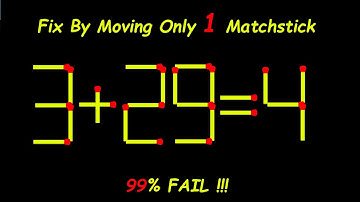 Fix This Equation by Moving Just One Stick – Brain Teaser! - #matchstickpuzzle