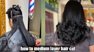 medium layer haircut / butterfly haircut / step by step / tutorial / in hindi / #youtube ￼