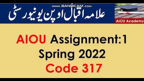 AIOU Code 317-1 Solved Assignment No.1 Spring 2022