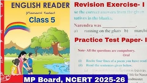 Class 5 / English / Revision Exercise-I & Practice Test Paper-I / MP Board / NCERT #english #ncert