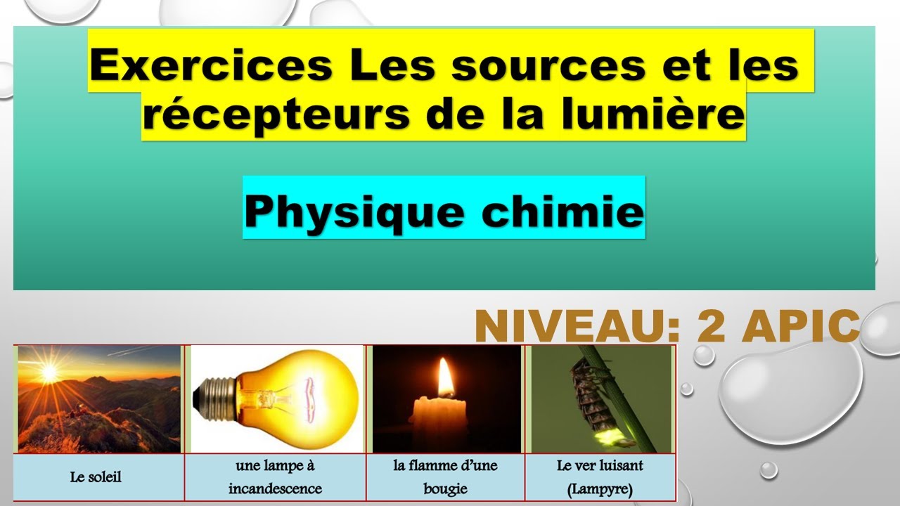 Exercices sources et récepteurs de la lumière 2 année collège - YouTube