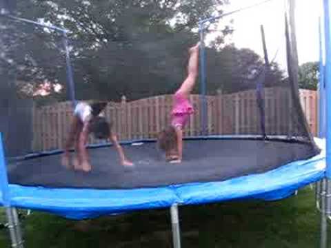 Backyard Fun on Trampoline - YouTube
