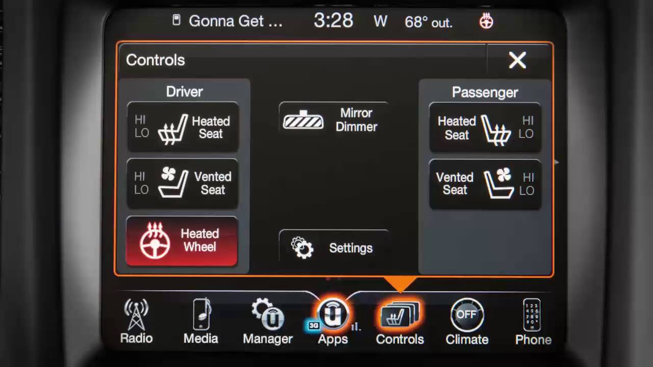 Heated Steering Wheel-Using heated wheel on the control menu of 2017 Jeep  Cherokee - YouTube