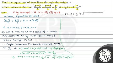 Find the equations of two lines through the origin which intersect ...