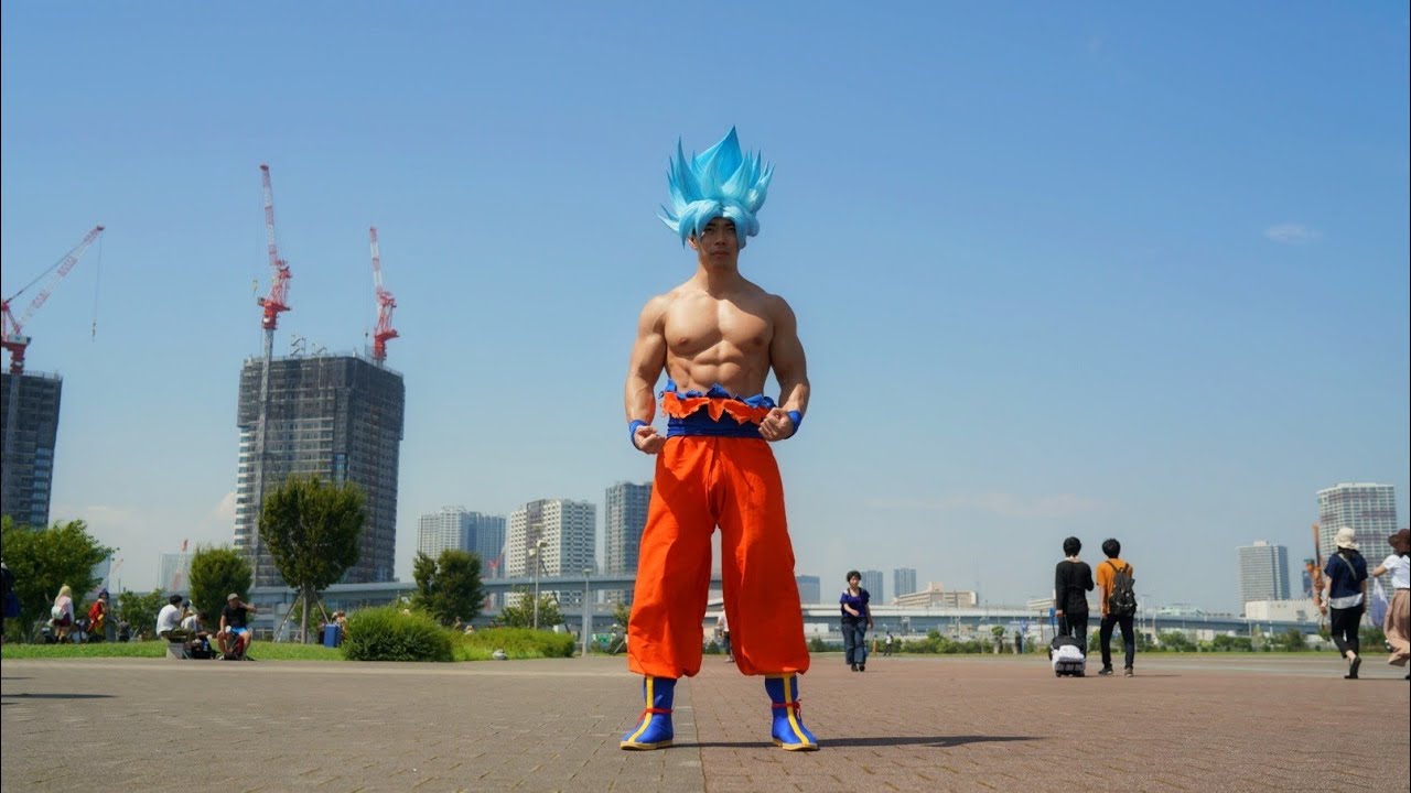 Hilarious Dragon Ball Cosplay Taps into Super Saiyan Blue Goku on a Budget
