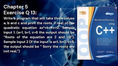 Object-Oriented Programming using C++  Chapter 5 Exercise Question 13|Tasleem Mustafa |Tariq Mahmood