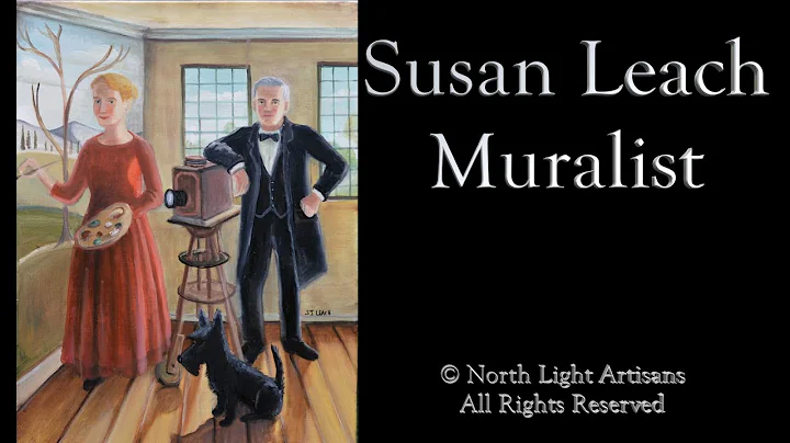 Susan Leach paints a mural in Wiscasset Maine. Old...