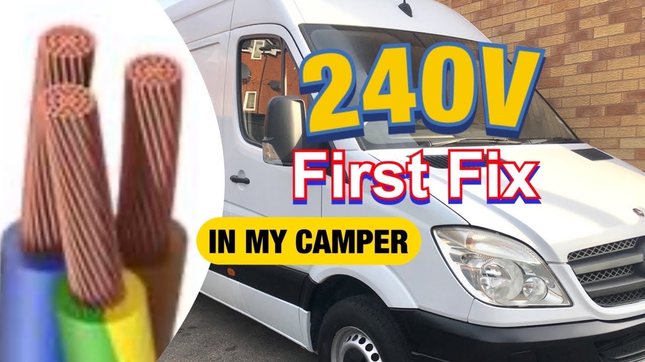 Campervan 240v first fix wiring - YouTube