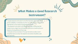 Research instruments and types of research instruments