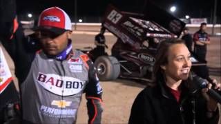 World of Outlaws Craftsman Sprint Cars Victory Lane from The Dirt Track at Las Vegas 3/4/16