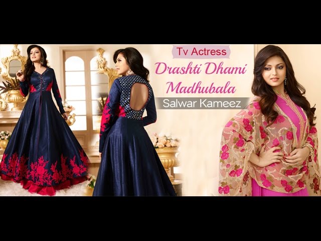 Drashti Dhami Peach Embroidered Wedding Wear Floor Length Anarkali Suit --  Miraamall - USA UK Canada