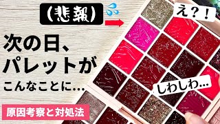 【悲報】次の日、ソリッドジェルパレットがこんなことになってました。。。涙