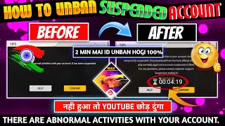 FREE FIRE ID UNBAN KAISE KARE| HOW TO UNBAN FREE FIRE ACCOUNT| FREE FIRE SUSPENDED ACCOUNT RECOVERY