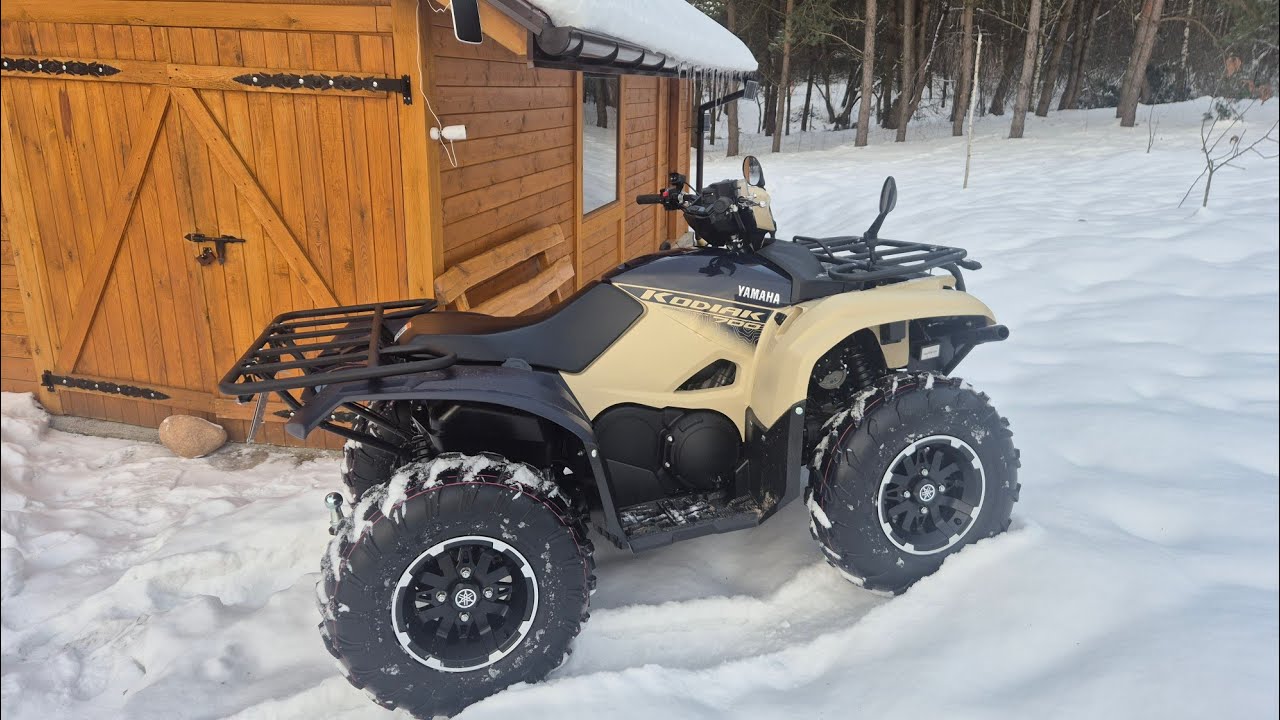 Yamaha Kodiak 700 Eps. Jazda przez śnieg i las  (snow ride in the forest). 