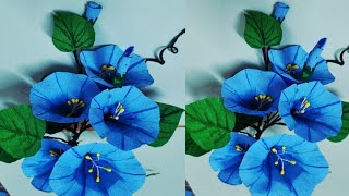 Morning Glory Flower Paper Craft/Easy DIY Paper Flower Tutorial 