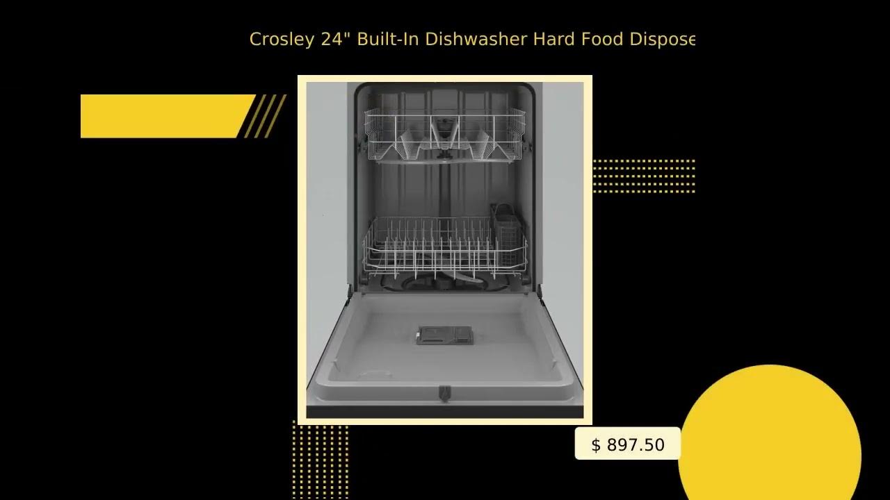 Crosley 24" BuiltIn Dishwasher Hard Food Disposer In White YouTube