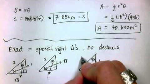 Alg II 13.2b Arc Length, Sector Area, Trig Ratios
