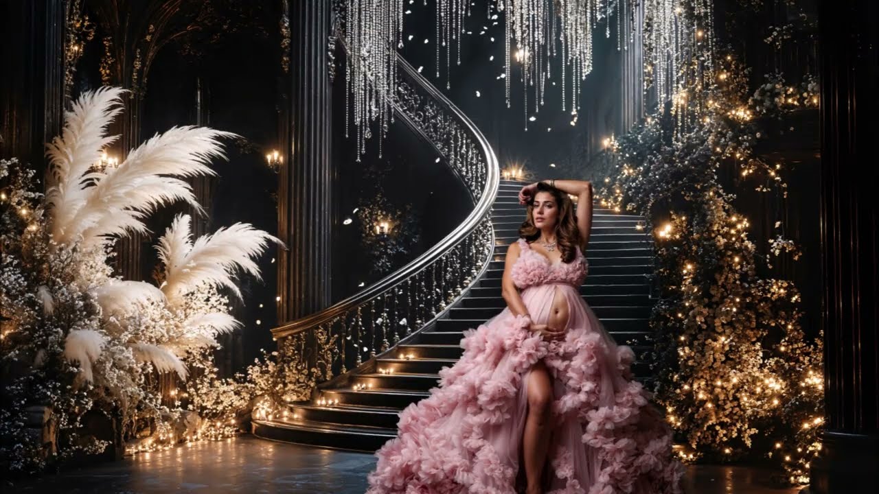 Dark Staircase Digital Maternity Overlay Backdrop Photoshop Composite Background