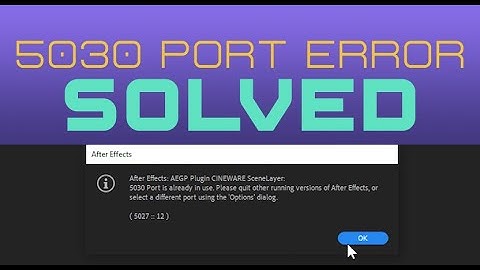 After Effects 5030 Port C4D Error FIX