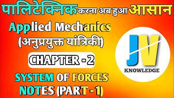 UP POLYTECHNIC - SECOND SEMESTER APPLIED MECHANICS CHAPTER - 2 (SYSTEM OF FORCES) NOTES ( PART - 1 )