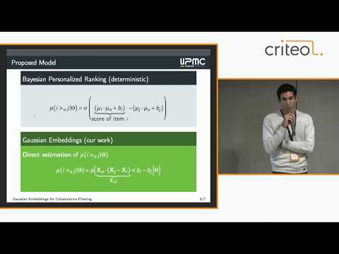 Gaussian Embeddings for Collaborative Filtering - Ludovic De Santos (Spotlight session)