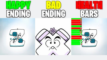 Alphabet Lore Epilogue Ending But With Happy Ending vs Bad Ending vs Healthbars Comparison