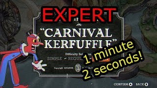 Cuphead Expert Speedrun - Carnival Kerfuffle (1:02)