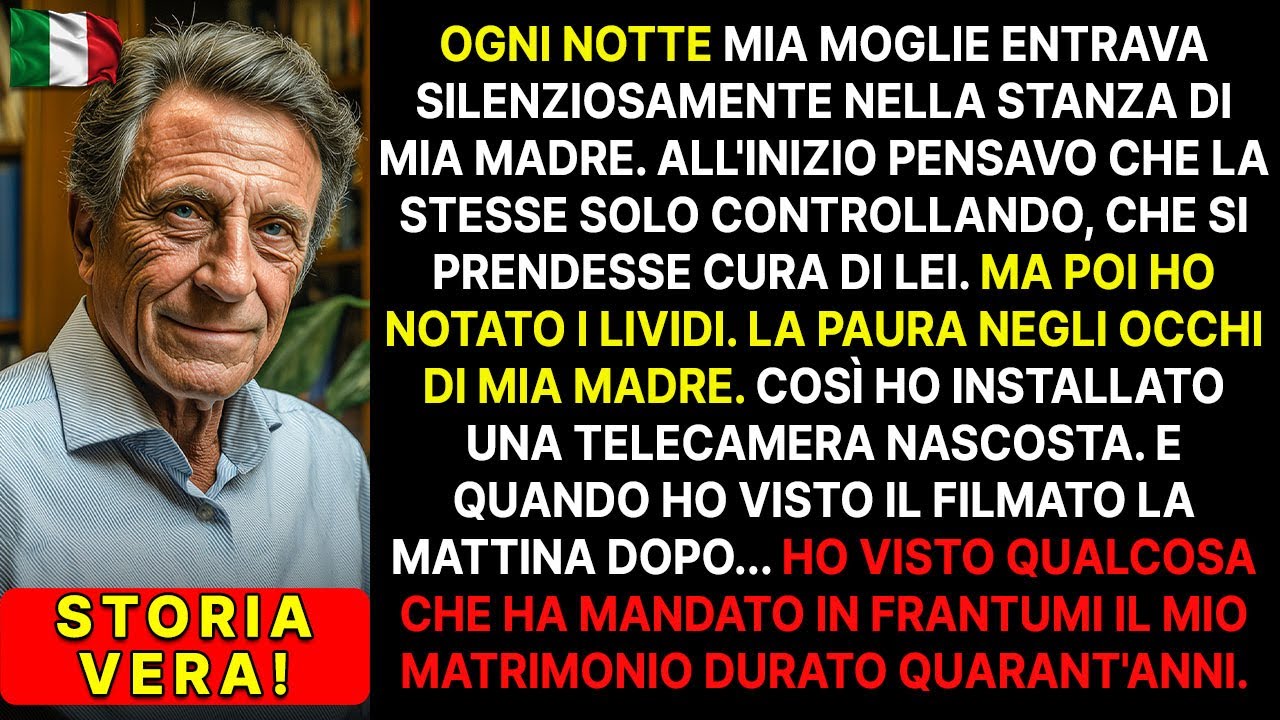 Mia moglie è entrata nella stanza di mia madre alle 00:17, in camicia da notte. Pensava che dormissi. Io ero sveglio, a guardare attraverso una telecamera nascosta che avevo installato giorni...