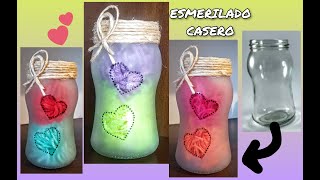 Como Esmerilar Frascos de Vidrio - Técnica casera  DIY / How to Grind Glass Jars - DIY