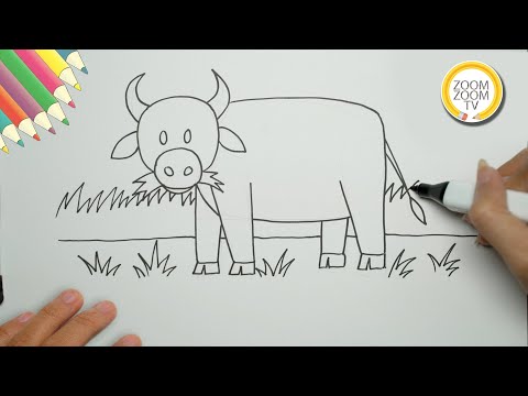Video Hướng dẫn cách vẽ con Trâu gặm cỏ - How to draw... - youtube