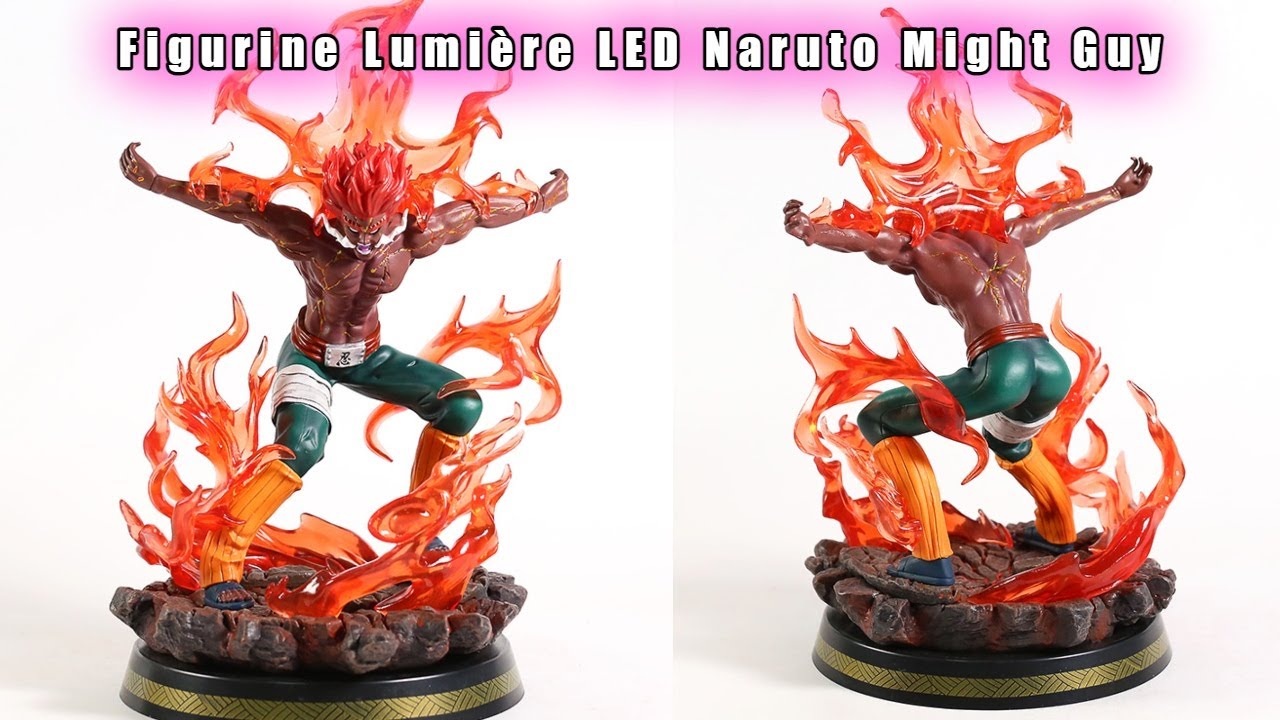 Figurine Might Guy 25 Cm Avec Lumière - Statue PVC Shoous - Anime Naruto